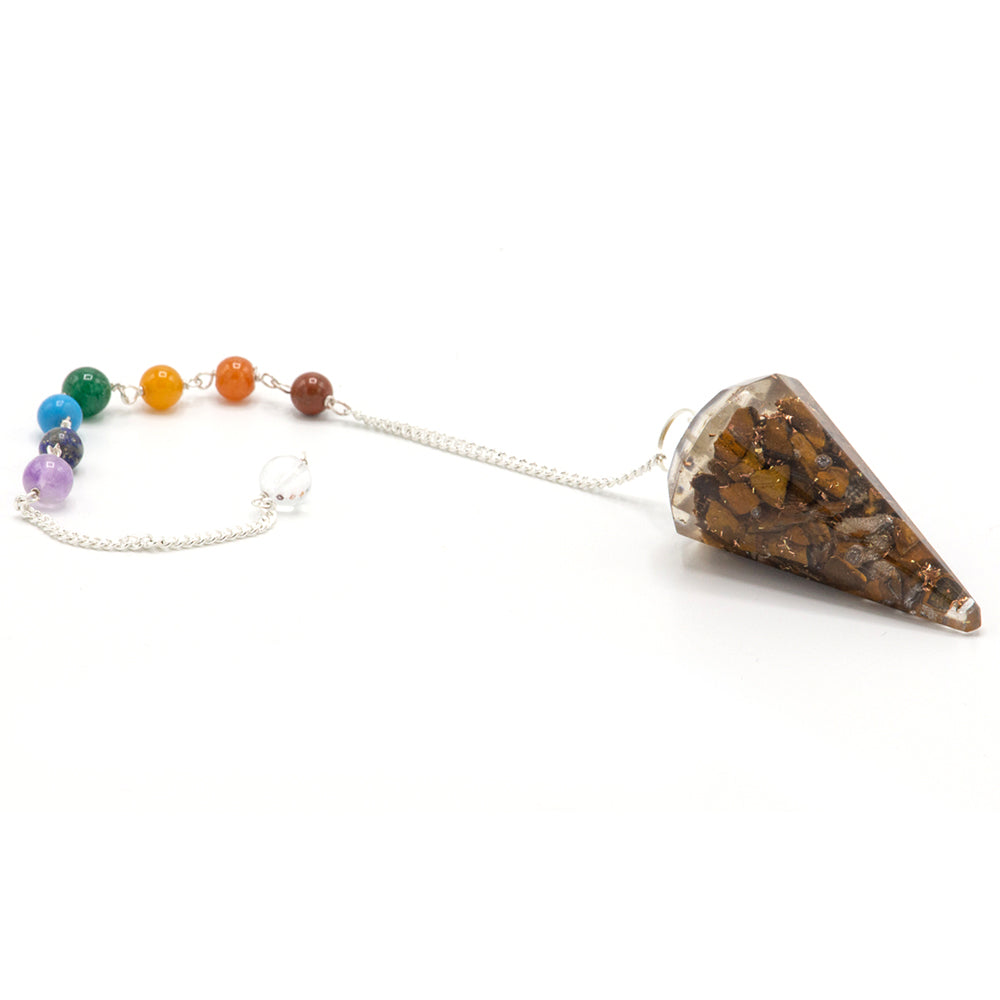 Chakra Power Tigers Eye Pendulum