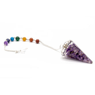 Chakra Power Amethyst Pendulum