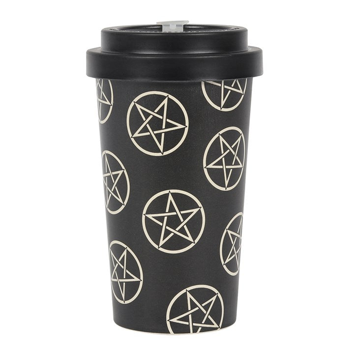 Allover Pentagram Bamboo Travel Mug