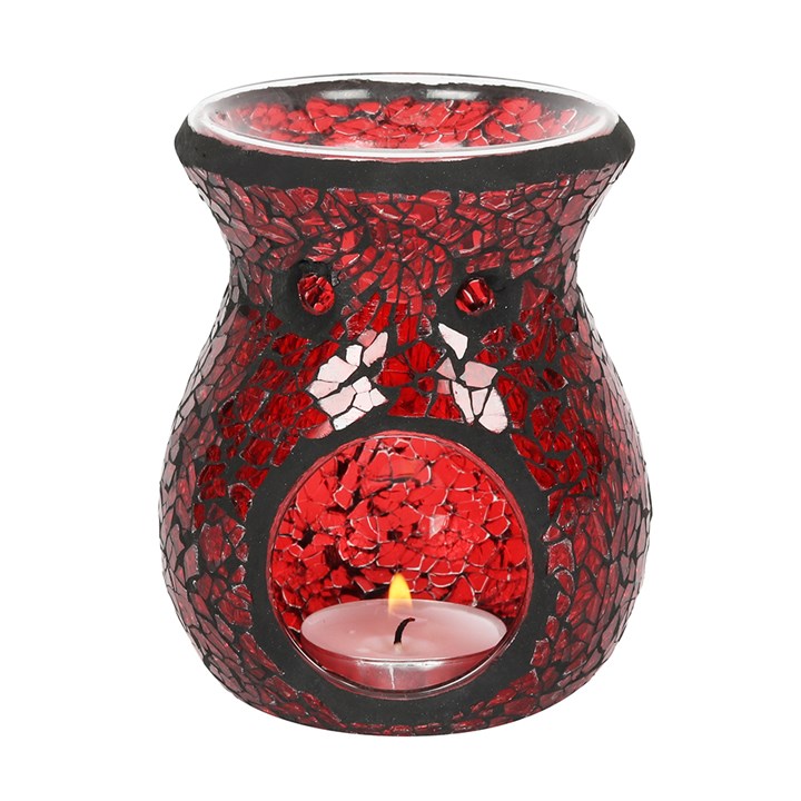 Red Flared Crackle Oil Burner