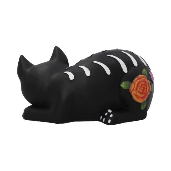 Sleepy Sugar Figurine Mexican Day of the Dead Sugar Skull Cat Ornament