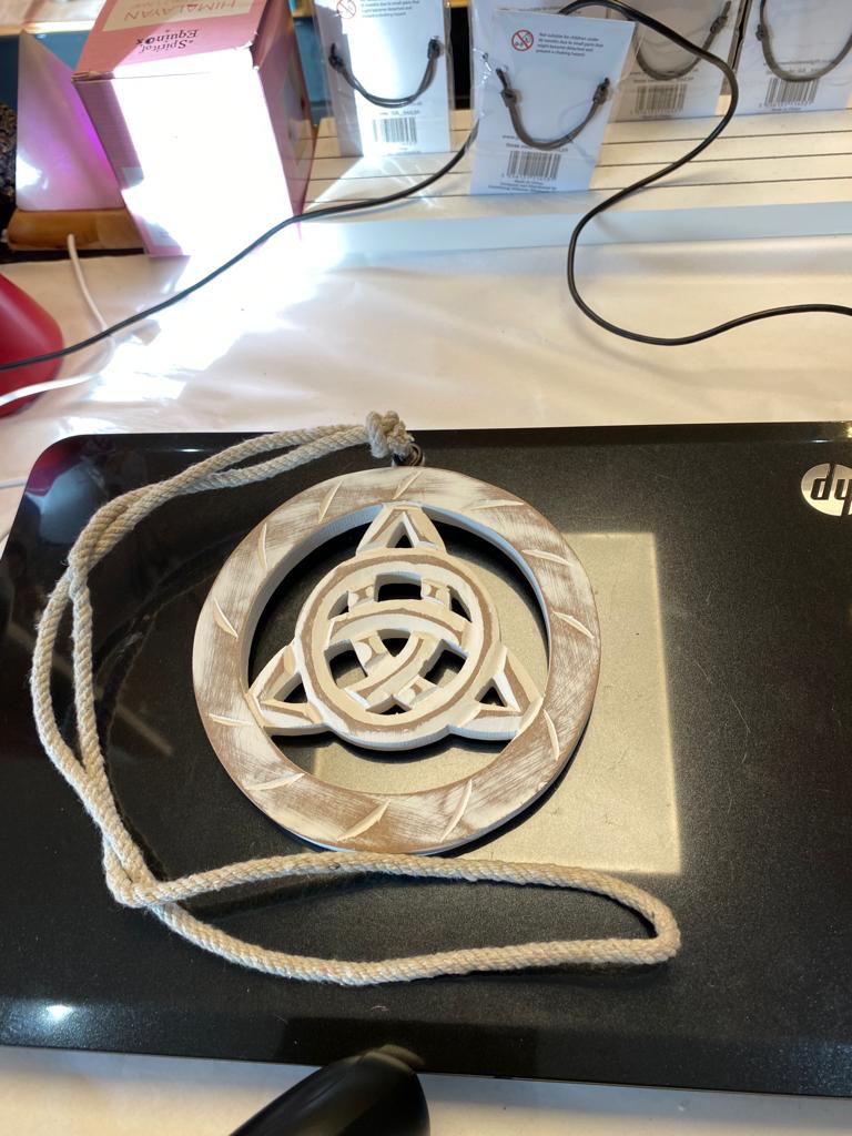 White Wooden Hanging Triquetra