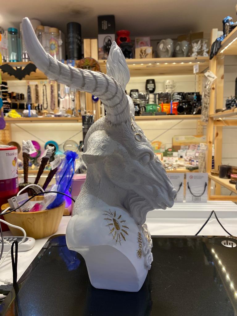 White Baphomet Bust