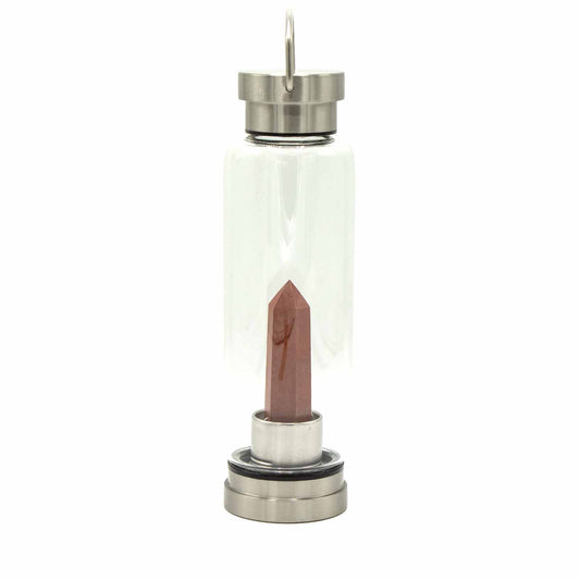 Red Jasper - Obelisk Glass Water Bottle