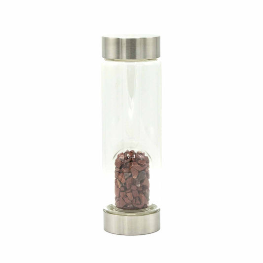 Red Jasper - Chips Glass Water Bottle