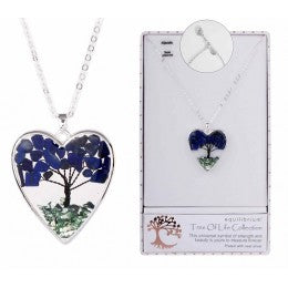 Tree of Life Lapis Heart Necklace