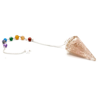 Chakra Power Rose Quartz Pendulum