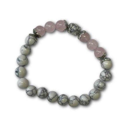 Rose Quartz and Howlite Bracelet