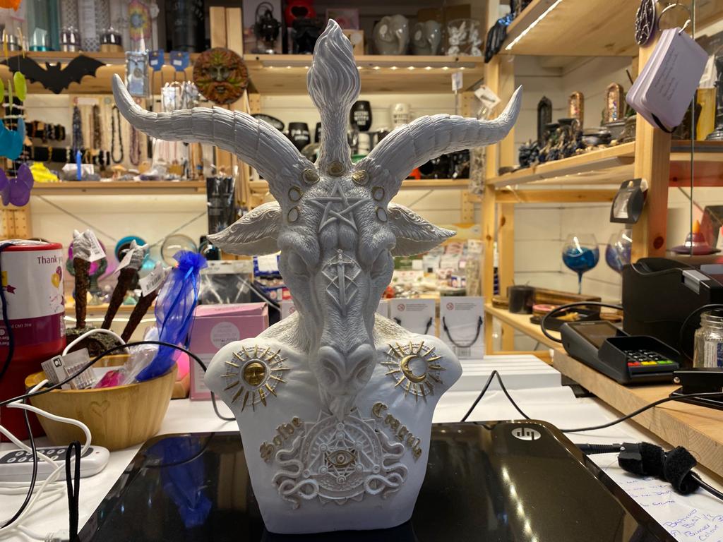 White Baphomet Bust