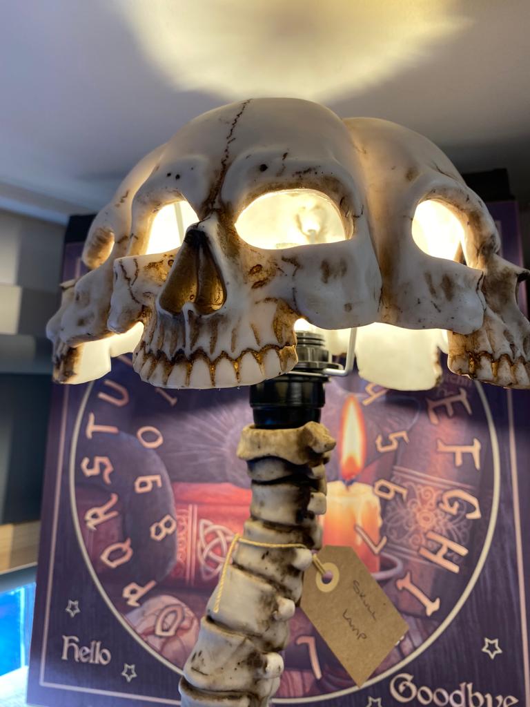 Atrocity Natural Bone Skull and Spine Lamp